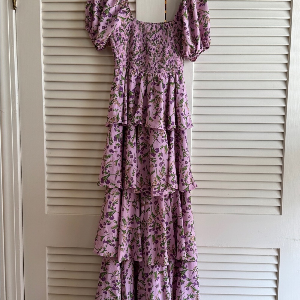 Entro Purple Ruffled Smocked Sundress - Picture 2 of 5
